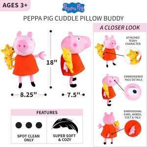 Peppa Pig Kids Bedding Super Soft Plush Cuddle Pillow Buddy, One Size, By Franco - 4