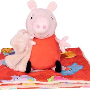 Peppa Pig Plush Blankie Bestie - Stuffed Animal with Soft Blanket - Baby Essentials - Ultra Soft, Sensory Fabric - Machine Washable - Newborn Blanket - Pink - 1