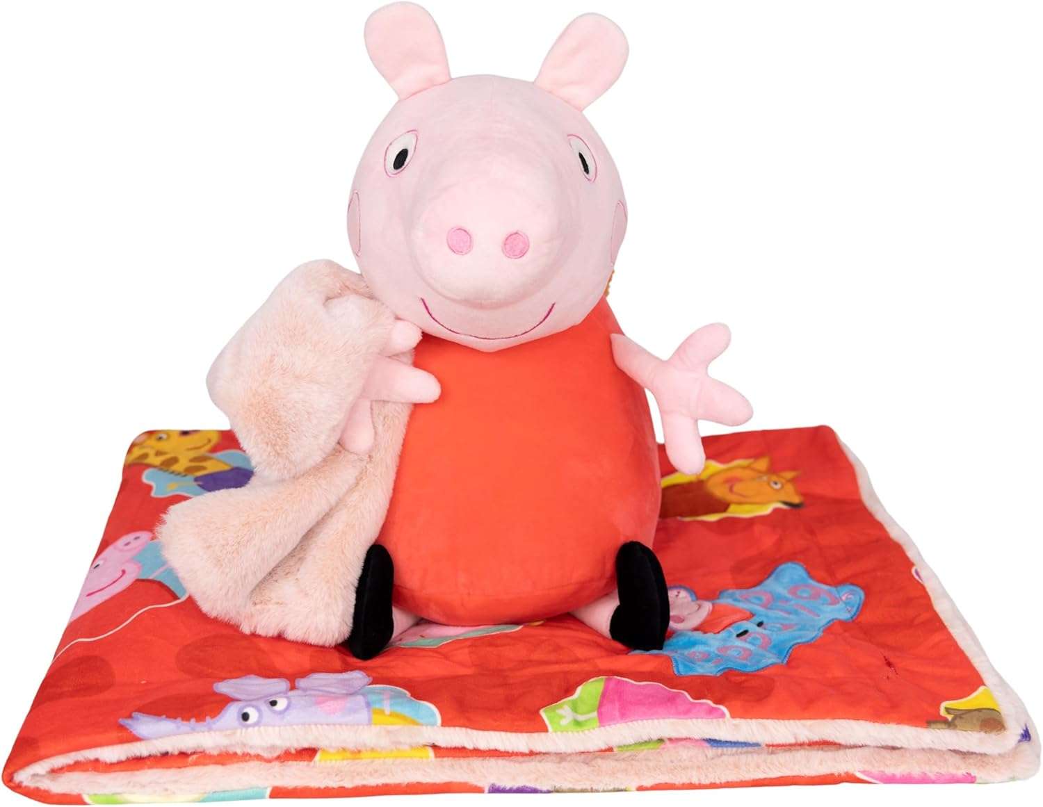 Peppa Pig Plush Blankie Bestie - Stuffed Animal with Soft Blanket - Baby Essentials - Ultra Soft, Sensory Fabric - Machine Washable - Newborn Blanket - Pink - 1