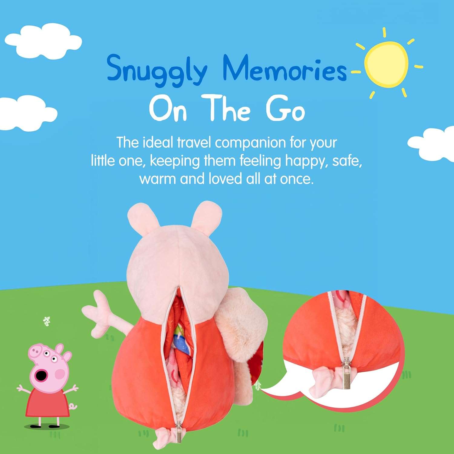 Peppa Pig Plush Blankie Bestie - Stuffed Animal with Soft Blanket - Baby Essentials - Ultra Soft, Sensory Fabric - Machine Washable - Newborn Blanket - Pink - 5