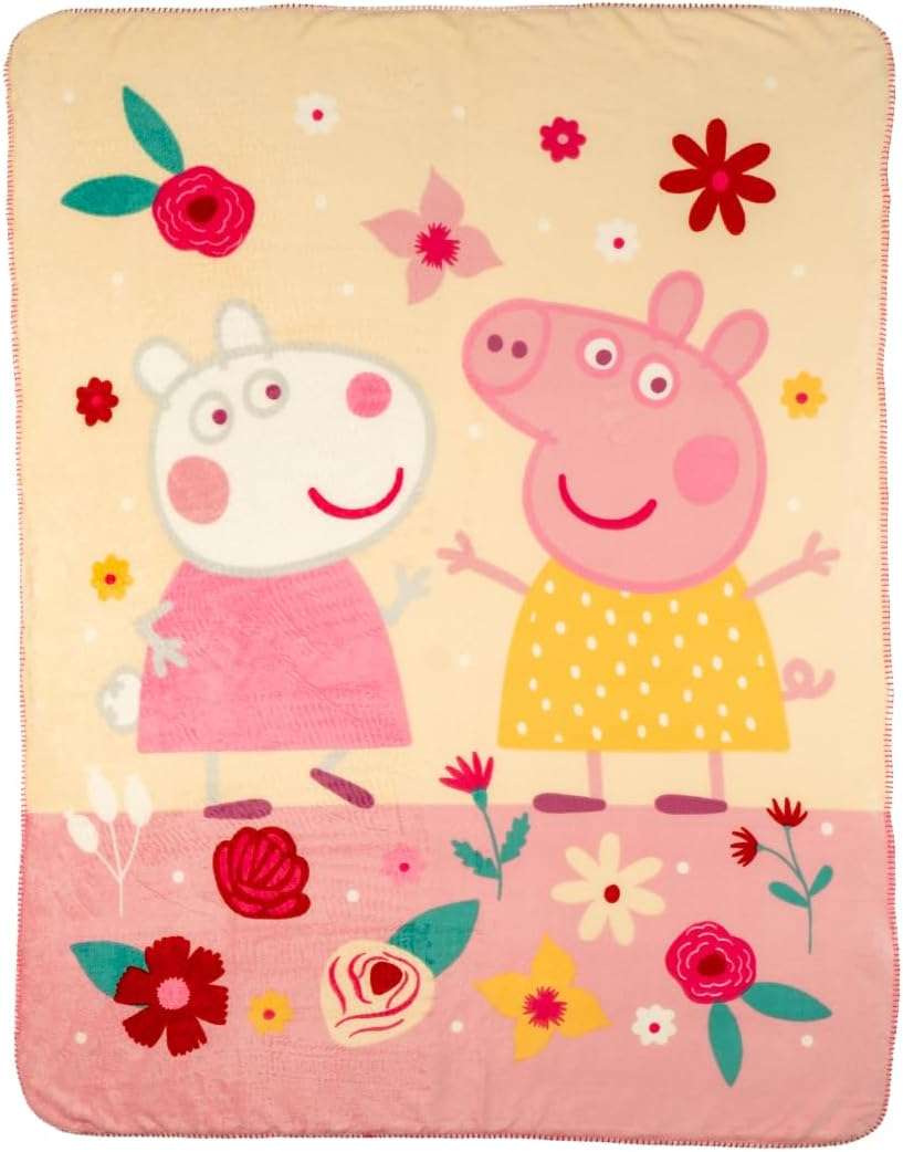 Franco Peppa Pig Kids Bedding Soft Plush Sherpa Blanket Throw, 46 in x 60 in, (Officially Licensed Product) - 1