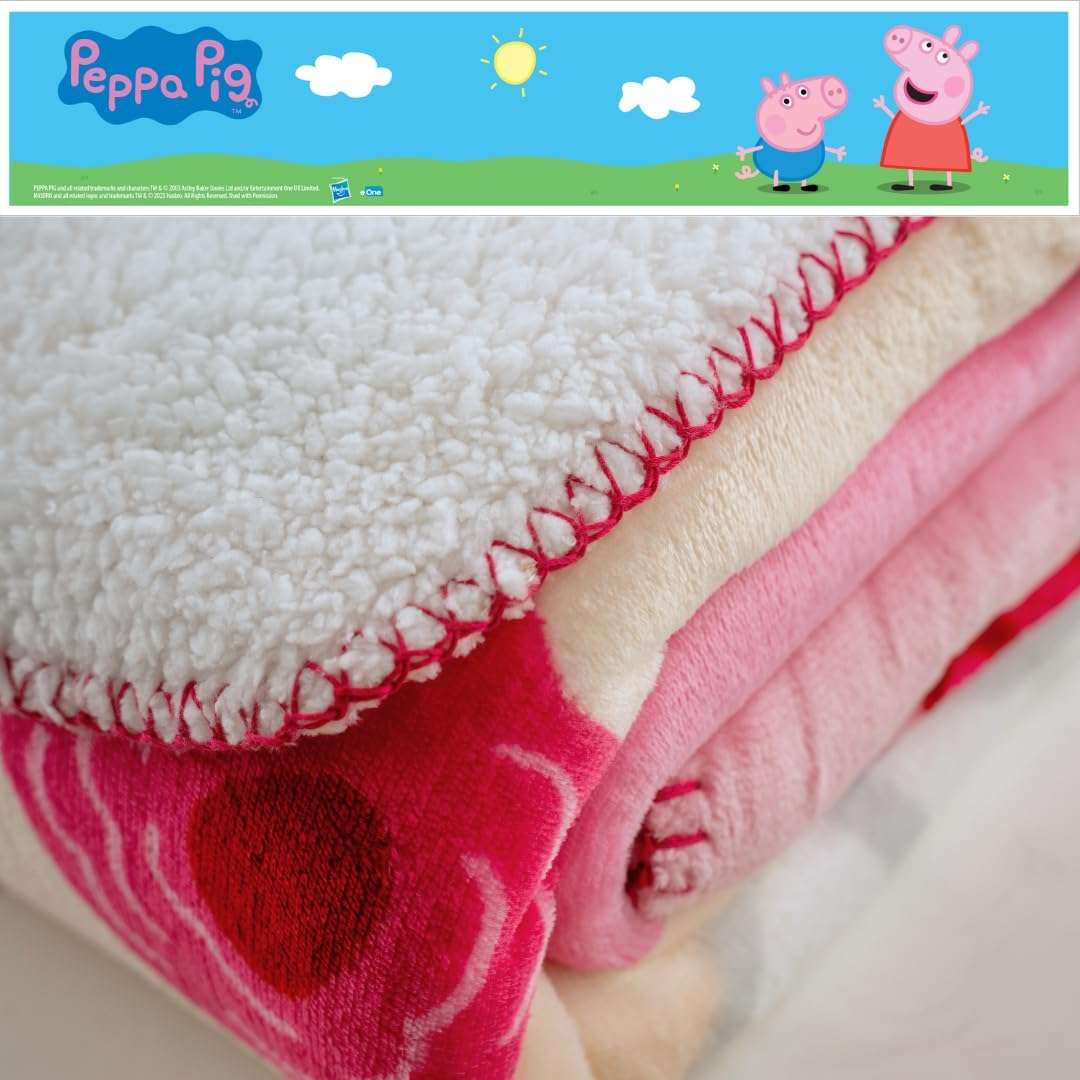 Franco Peppa Pig Kids Bedding Soft Plush Sherpa Blanket Throw, 46 in x 60 in, (Officially Licensed Product) - 3