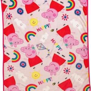 Franco Peppa Pig Kids Bedding Super Soft Cozy Silk Touch Throw, 40 in x 50 in, (Officially Licensed Product) - 1