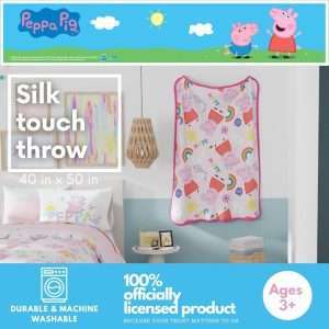 Franco Peppa Pig Kids Bedding Super Soft Cozy Silk Touch Throw, 40 in x 50 in, (Officially Licensed Product) - 2