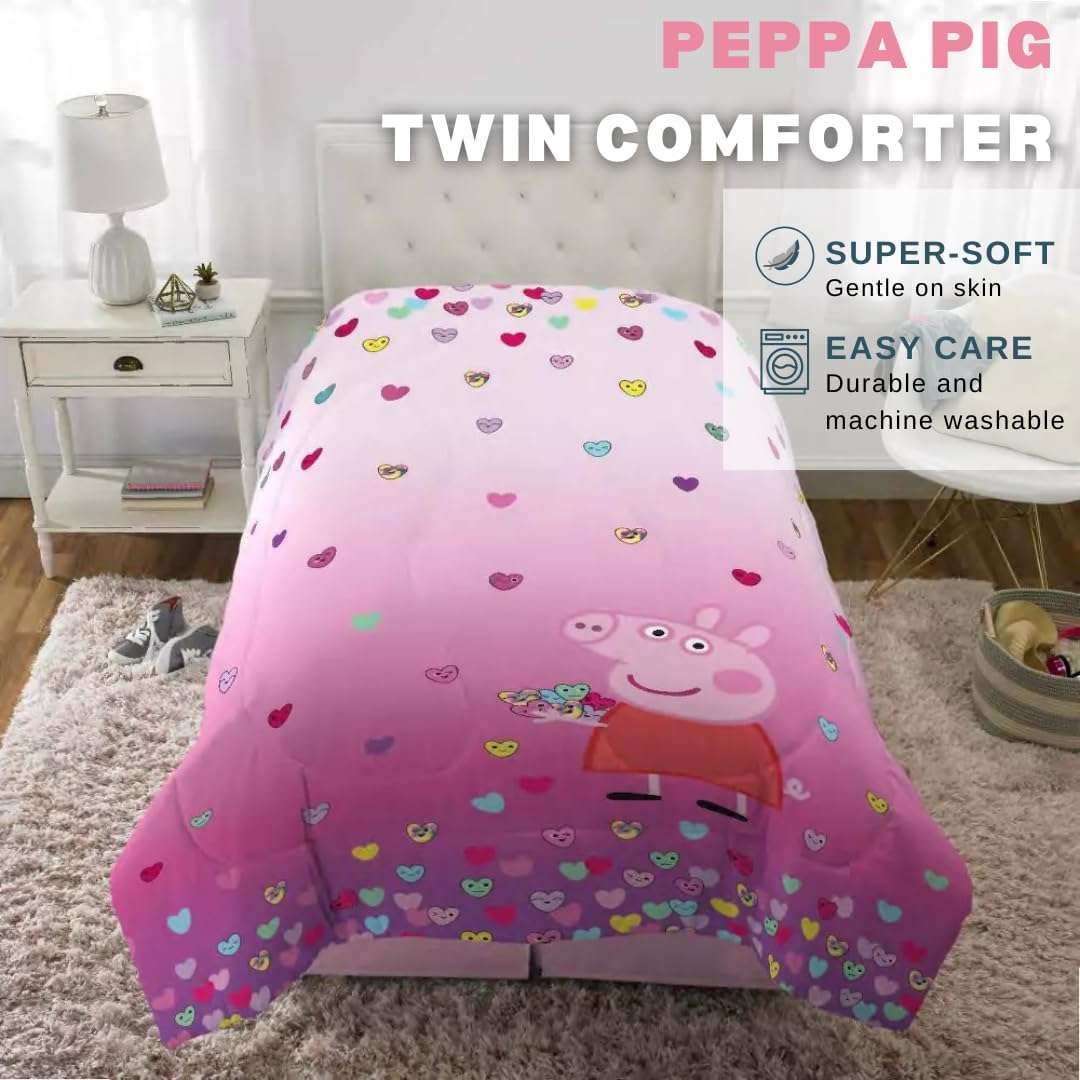 Franco Peppa Pig Kids Bedding Super Soft Microfiber Reversible Comforter, Twin, (Officially Licensed Product) - 2