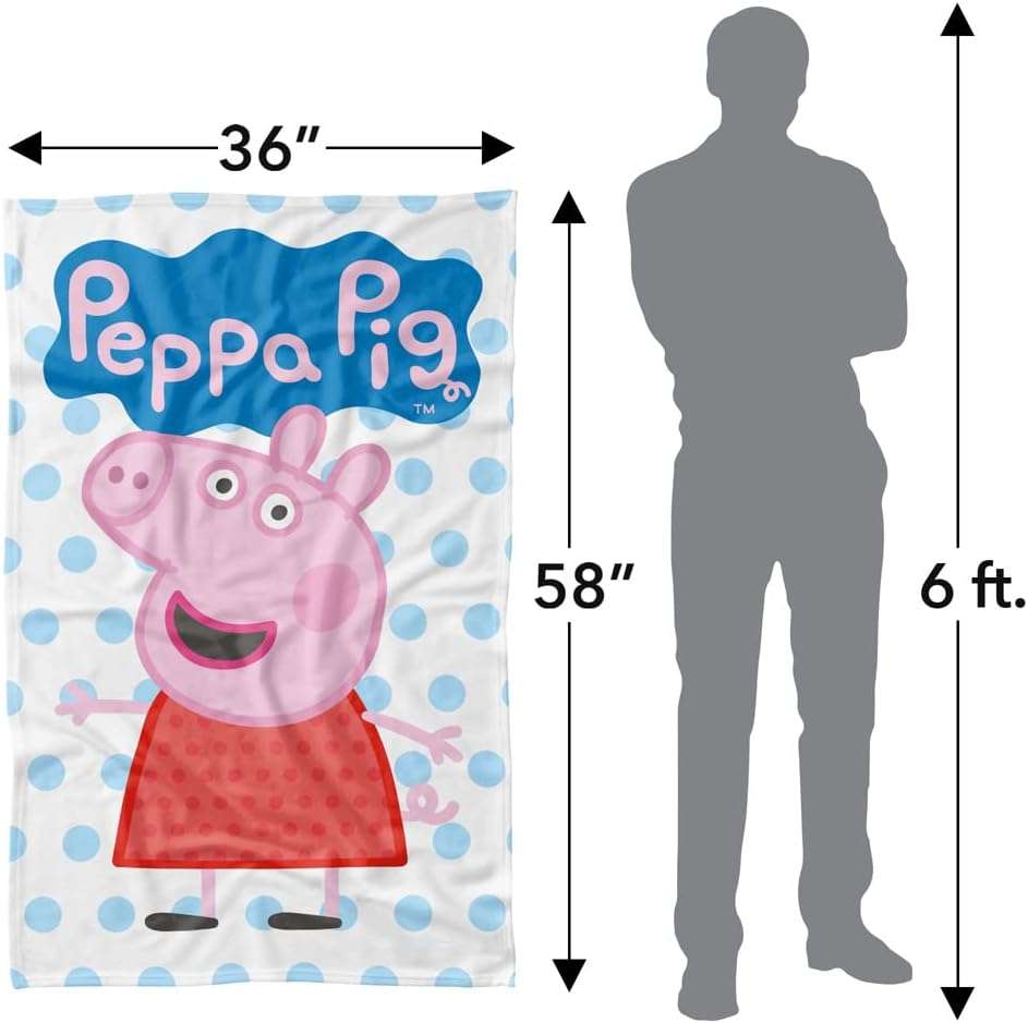 LOGOVISION Peppa Pig Blanket, 36x58 Peppa and Logo Fleece Blanket - 4