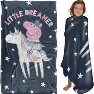 LOGOVISION Peppa Pig Little Dreamer Kids Silky Touch Blanket, 36 x 58 - 1