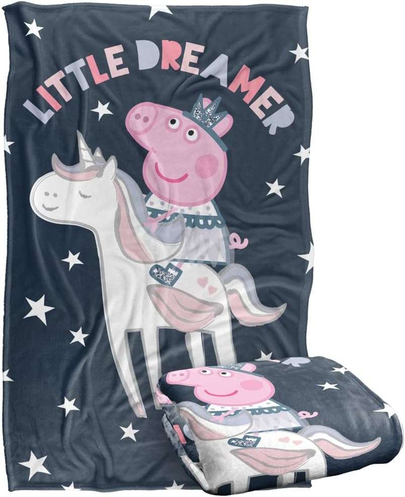 LOGOVISION Peppa Pig Little Dreamer Kids Silky Touch Blanket, 36 x 58 - 2