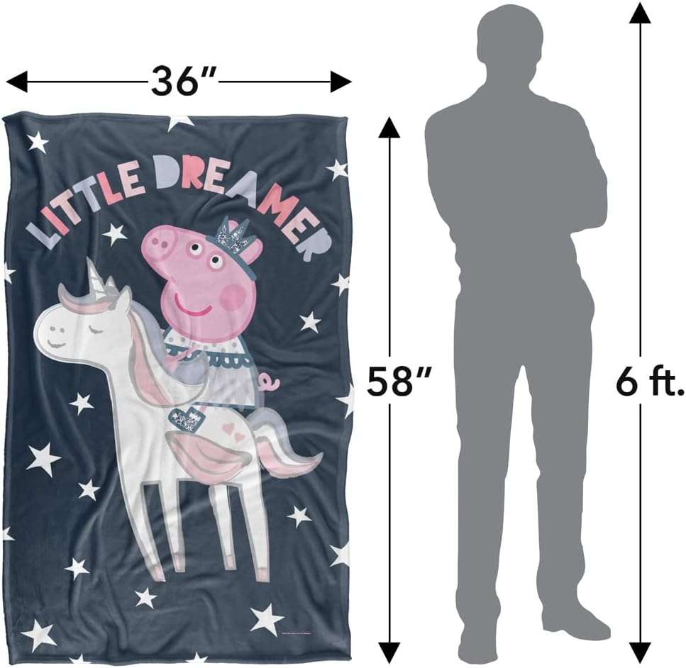 LOGOVISION Peppa Pig Little Dreamer Kids Silky Touch Blanket, 36 x 58 - 5