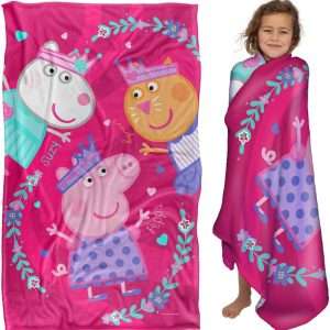 LOGOVISION Peppa Pig Peppa Suzy Candy Friends Kids Silky Touch Blanket, 36 x 58 - 1
