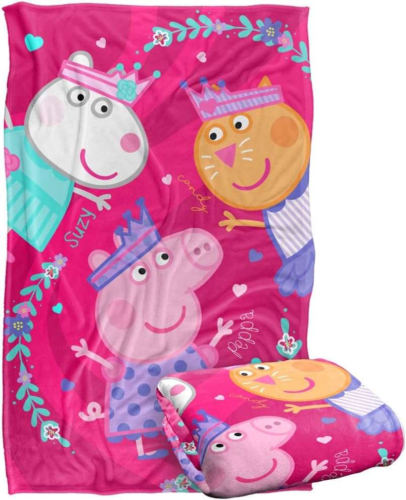 LOGOVISION Peppa Pig Peppa Suzy Candy Friends Kids Silky Touch Blanket, 36 x 58 - 2