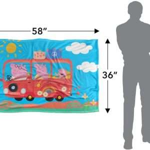 LOGOVISION Peppa Pig Road Trip with The Family Kids Silky Touch Blanket, 36 x 58 - 5