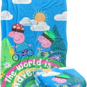 LOGOVISION Peppa Pig World is an Adventure Peppa and George Kids Silky Touch Blanket, 36 x 58 - 2