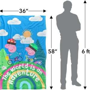LOGOVISION Peppa Pig World is an Adventure Peppa and George Kids Silky Touch Blanket, 36 x 58 - 5
