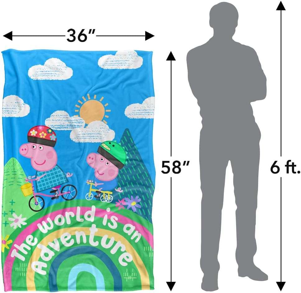 LOGOVISION Peppa Pig World is an Adventure Peppa and George Kids Silky Touch Blanket, 36 x 58 - 5
