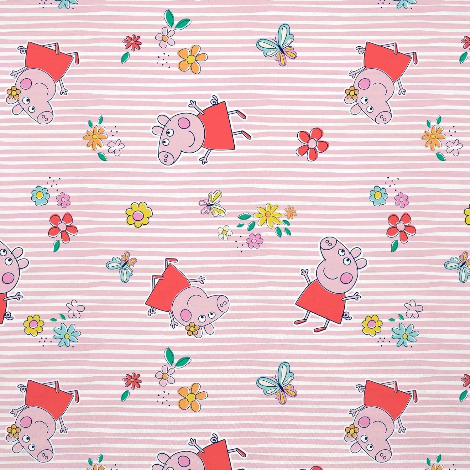 NoJo Peppa Pig 2 Piece Toddler Sheet Set Fitted Bottom Sheet and Reversible Pillowcase, Pink and White - 6