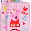 NoJo Peppa Pig I'm so Happy Toddler Nap Mat - Includes Attached Pillow and Fleece Blanket - 1