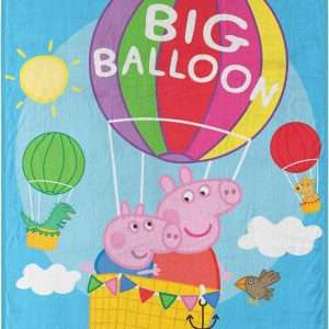 Northwest Peppa Pig Micro Raschel Throw Blanket, 46 x 60, Big Balloon - 1