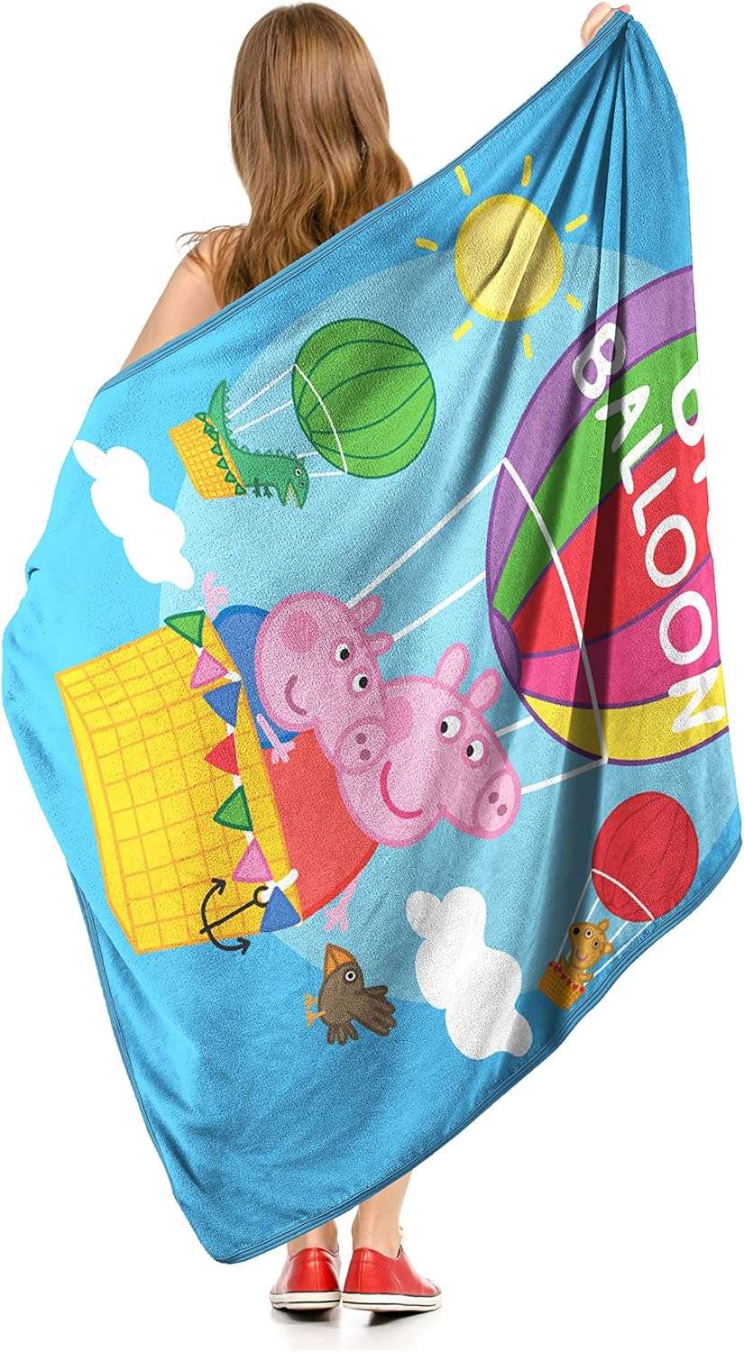 Northwest Peppa Pig Micro Raschel Throw Blanket, 46 x 60, Big Balloon - 4