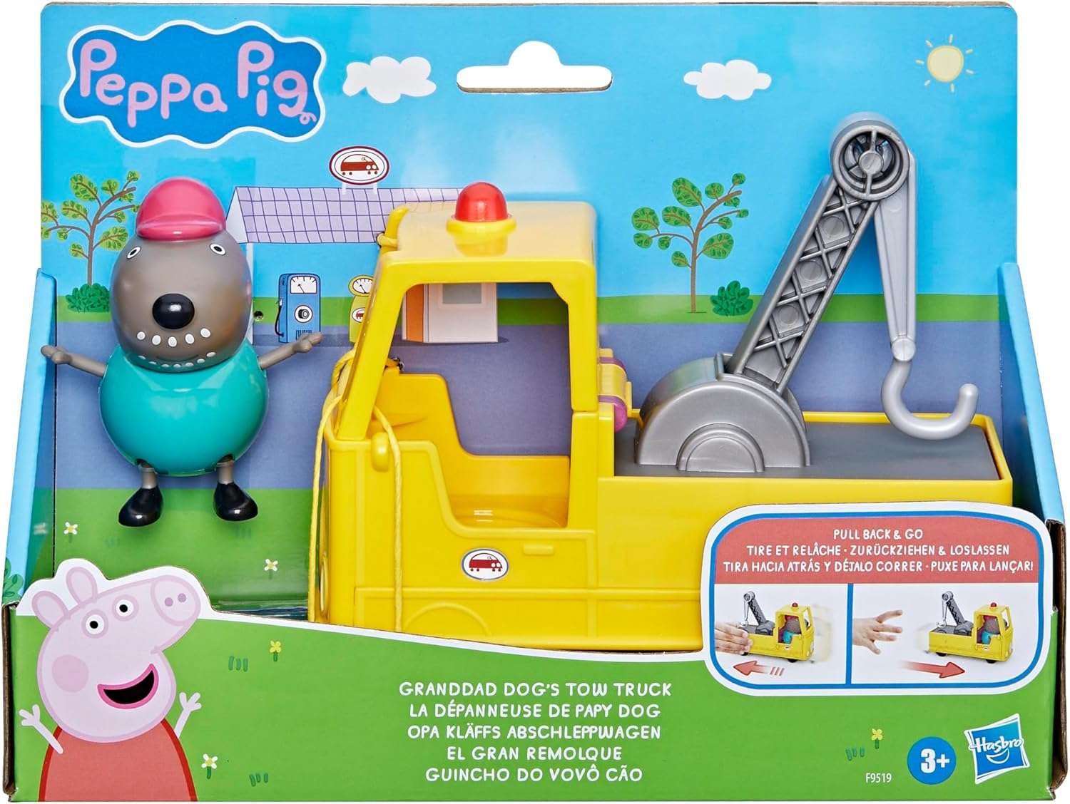 Peppa Pig Granddad Dog's Tow Truck Construction Vehicle and Figure Set, Preschool Toys for Boys and Girls 3 Years and Up - 2