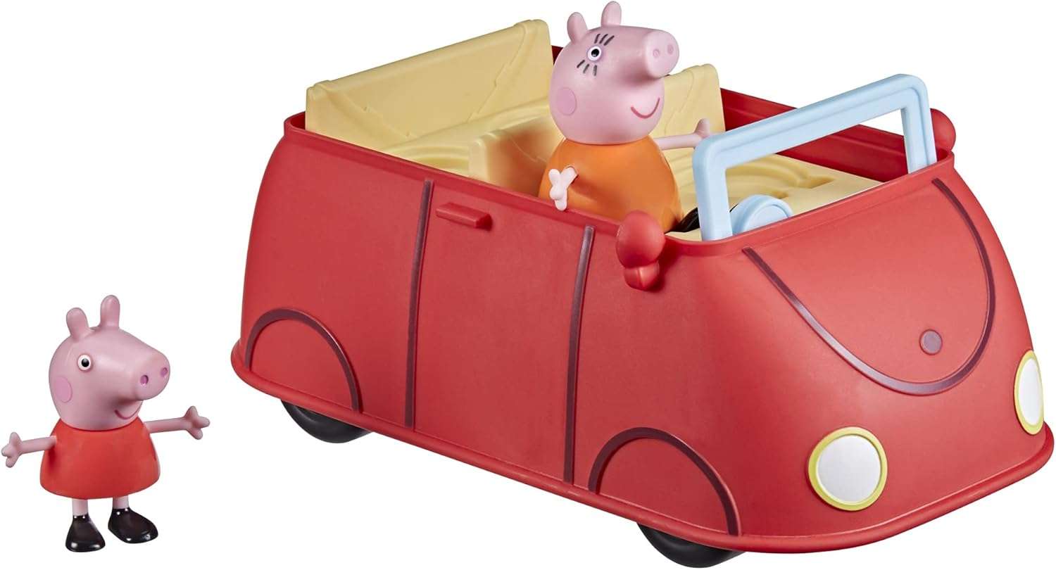 Peppa Pig Peppa’s Adventures Peppa’s Family Red Car Preschool Toy, Speech and Sound Effects, Includes 2 Figures, for Ages 3 and Up - 1