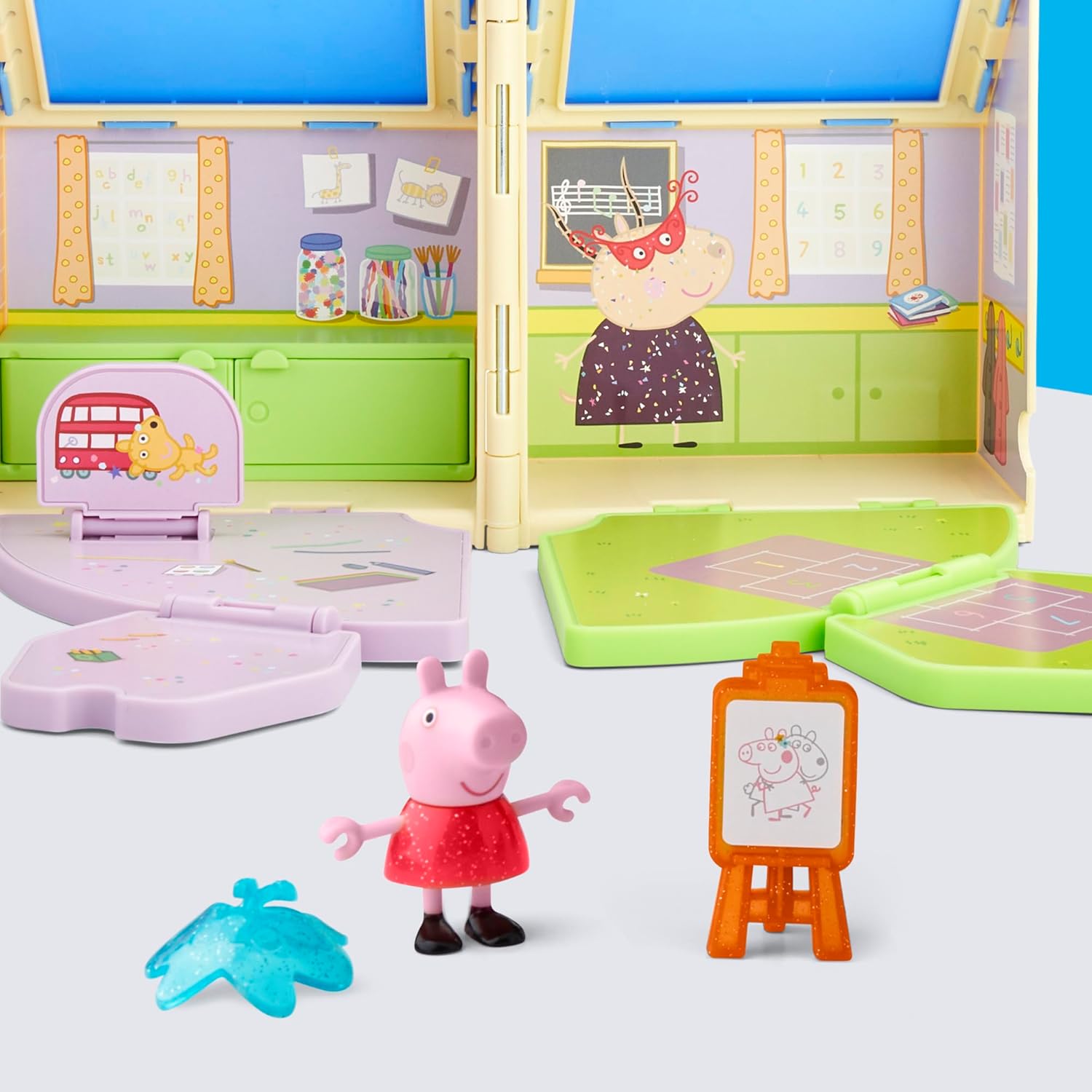 Peppa Pig Peppa's Pop-Open Playgroup Playset with Figure, Preschool Toys for Girls and Boys, Kids, Ages 3+ - 7