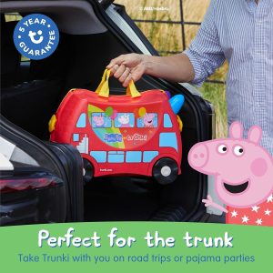 Trunki x Peppa Pig Ride-On Suitcase - Carry-on Approved Luggage, 18L Travel Bag, Kids Suitcases on Wheels for Girls and Boys, Lightweight Cabin Hand Luggage with Tow Strap - 5