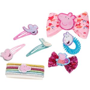 Peppa Pig - Townley Girl Backpack Cosmetic Makeup Gift Bag Set includes Hair Accessories and Printed PVC Back-pack for Kids Girls, Ages 3+ perfect for Parties, Sleepovers and Makeovers Multicolor - 7