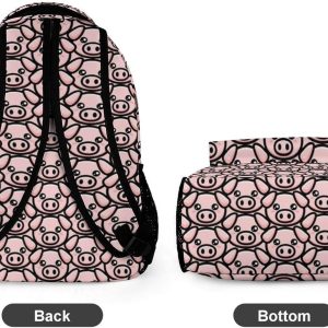 Pig Backpack for Kids Girls Boys School, 16 Inches Cute Pig Theme Bookbag, Adjustable, Lightweight, Large Capacity - 7