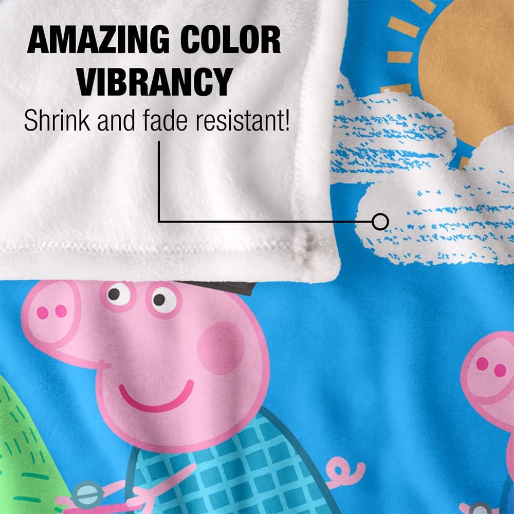 LOGOVISION Peppa Pig Kids Silky Touch Blanket, 50"x60" World is an Adventure Peppa and George - Image 4