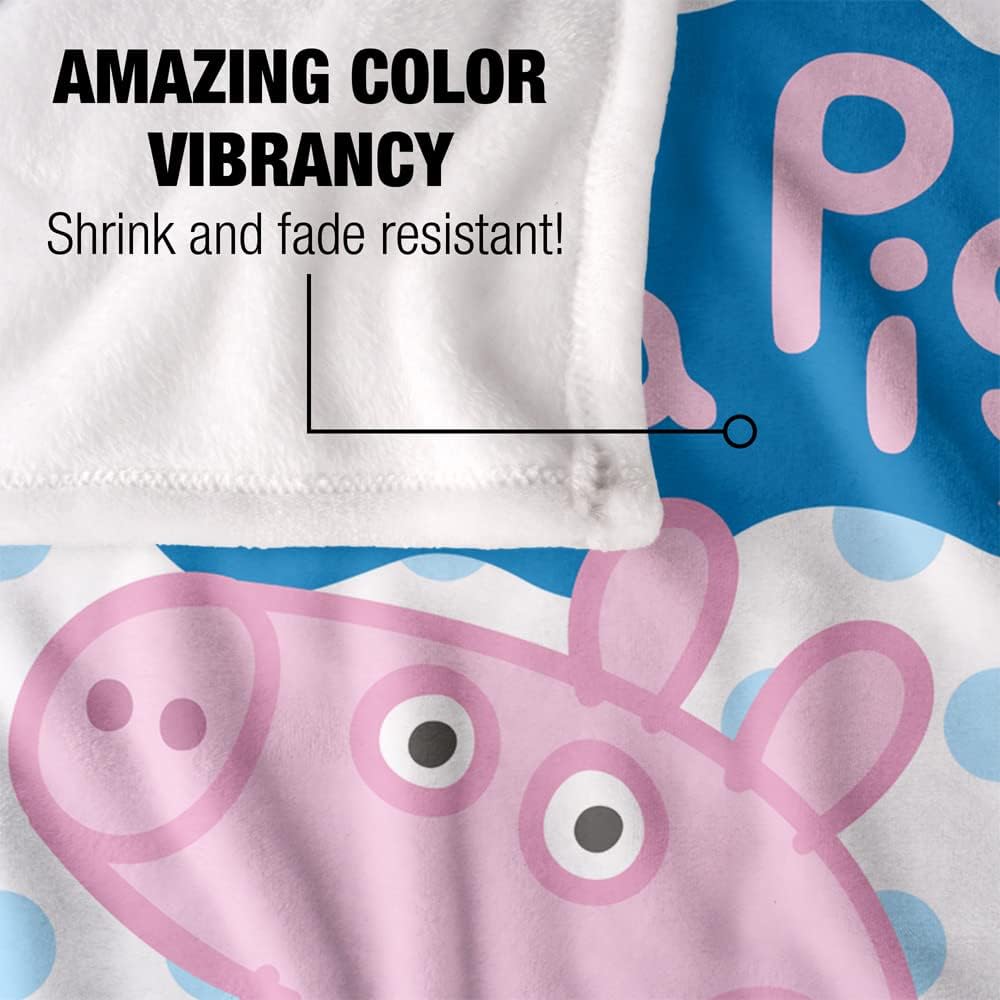 LOGOVISION Peppa Pig Peppa and Logo Kids Silky Touch Blanket, 36" x 58" - Image 4