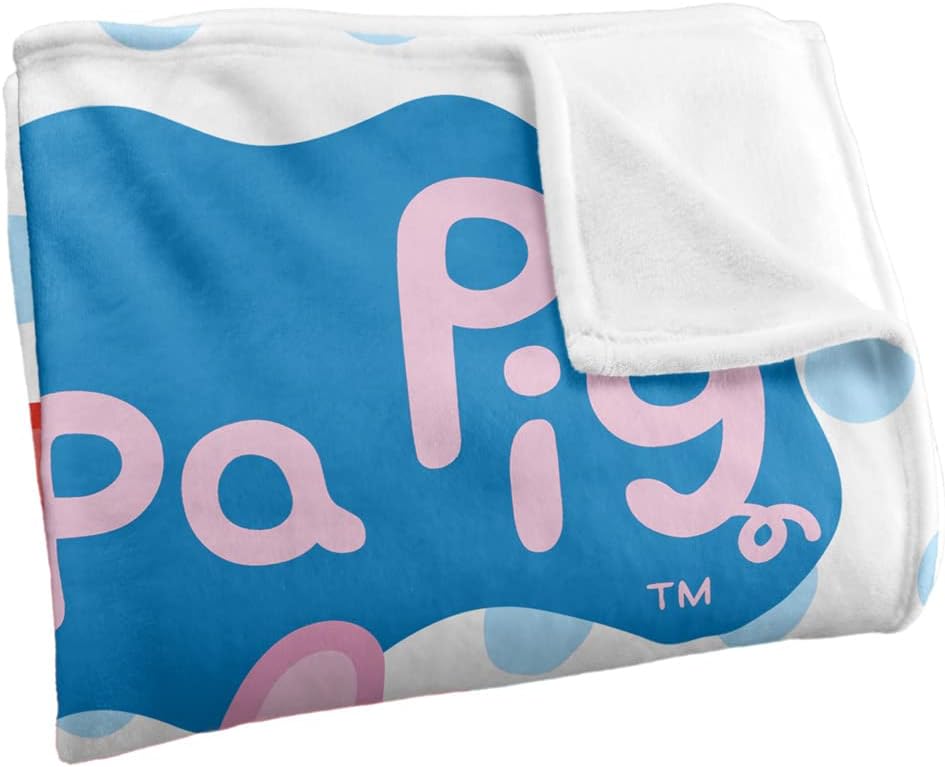 LOGOVISION Peppa Pig Peppa and Logo Kids Silky Touch Blanket, 36" x 58" - Image 3