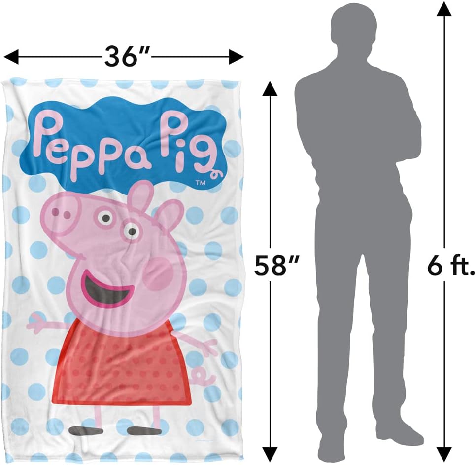 LOGOVISION Peppa Pig Peppa and Logo Kids Silky Touch Blanket, 36" x 58" - Image 5