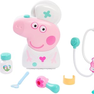 Peppa Pig Checkup Case Set with Carry Handle, 8-Piece Doctor Kit for Kids with Stethoscope, Kids Toys for Ages 3 Up by Just Play - 1