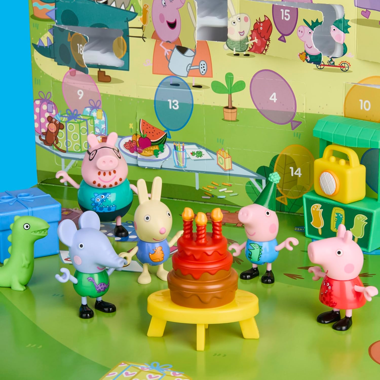Peppa Pig George's Party Advent Calendar with 24 Surprise Toys and Stickers Including 5 Figures, Preschool Toys for Girls and Boys 3 and Up (Amazon Exclusive) - Image 4