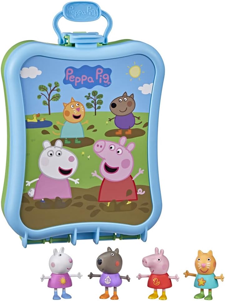 Peppa Pig Peppa's Carry-Along Friends Set, 4 Figures with Carrying Case, Preschool Toys for Classroom, Back to School Gifts for Kids, Ages 3+ - 1