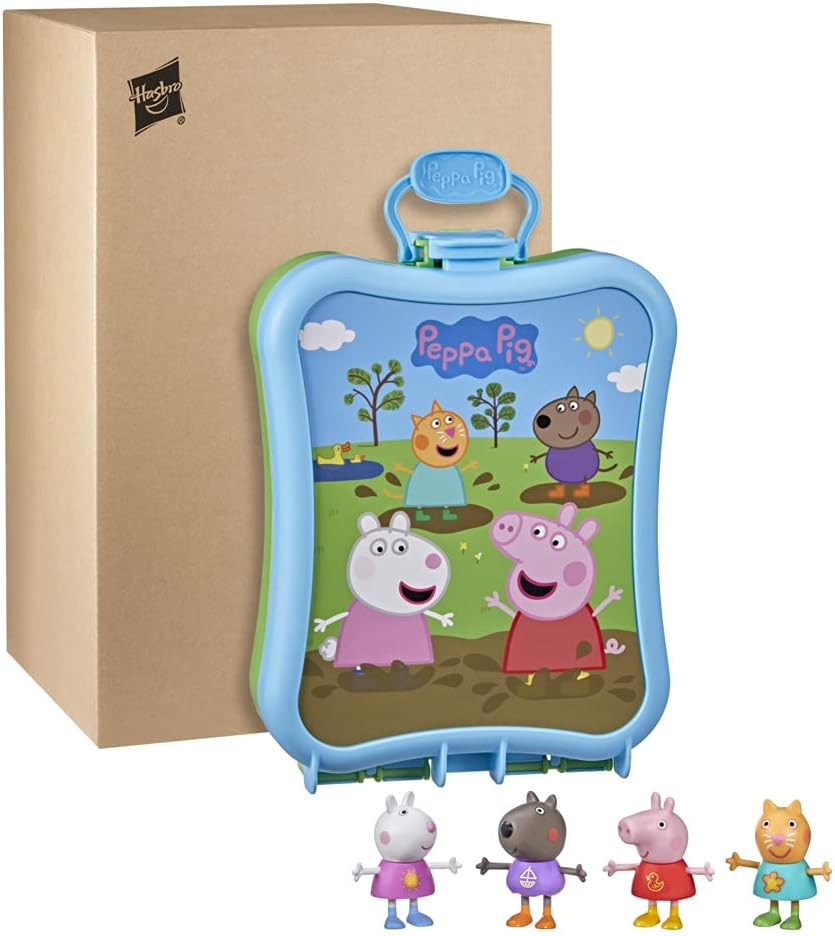 Peppa Pig Peppa's Carry-Along Friends Set, 4 Figures with Carrying Case, Preschool Toys for Classroom, Back to School Gifts for Kids, Ages 3+ - Image 3