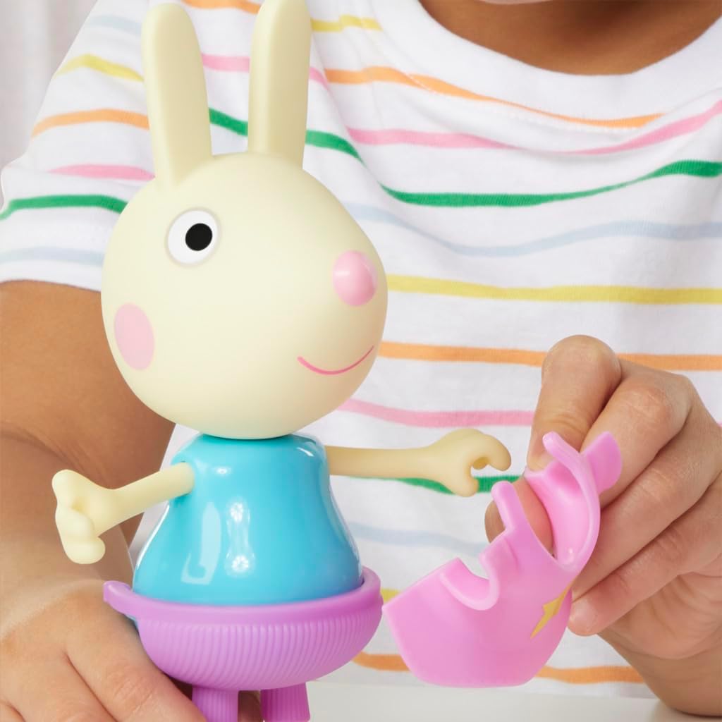 Peppa Pig Rebecca Rabbit Dress-Up Figure with 6 Easy-On Fashion Accessories, 6-Inch Doll, Preschool Toys for Girls and Boys 3 and Up - Image 6