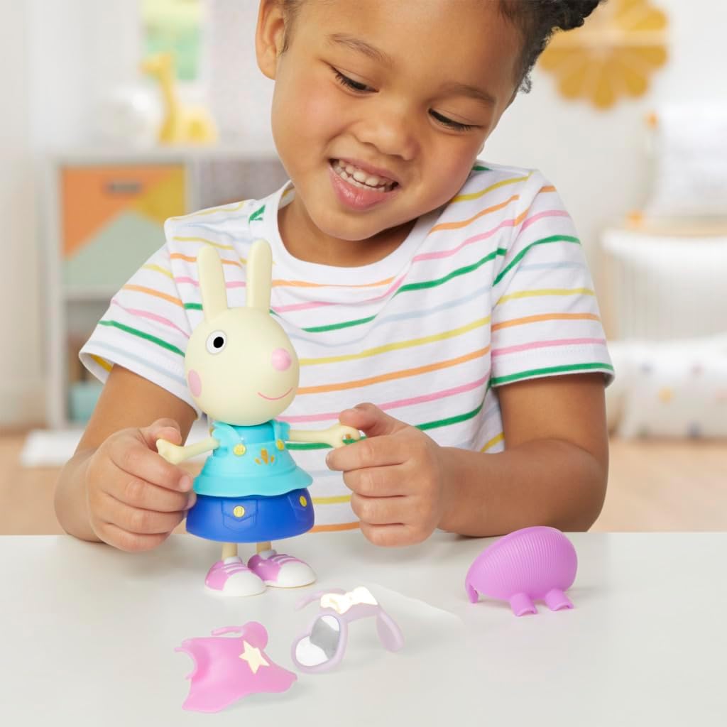 Peppa Pig Rebecca Rabbit Dress-Up Figure with 6 Easy-On Fashion Accessories, 6-Inch Doll, Preschool Toys for Girls and Boys 3 and Up - Image 3
