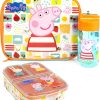 Peppa Pig Lunch Box Set for Kids - Adventure with George Pig, Rebecca Rabbit, Suzy Sheep - Carry Peppa's Adventure - 1