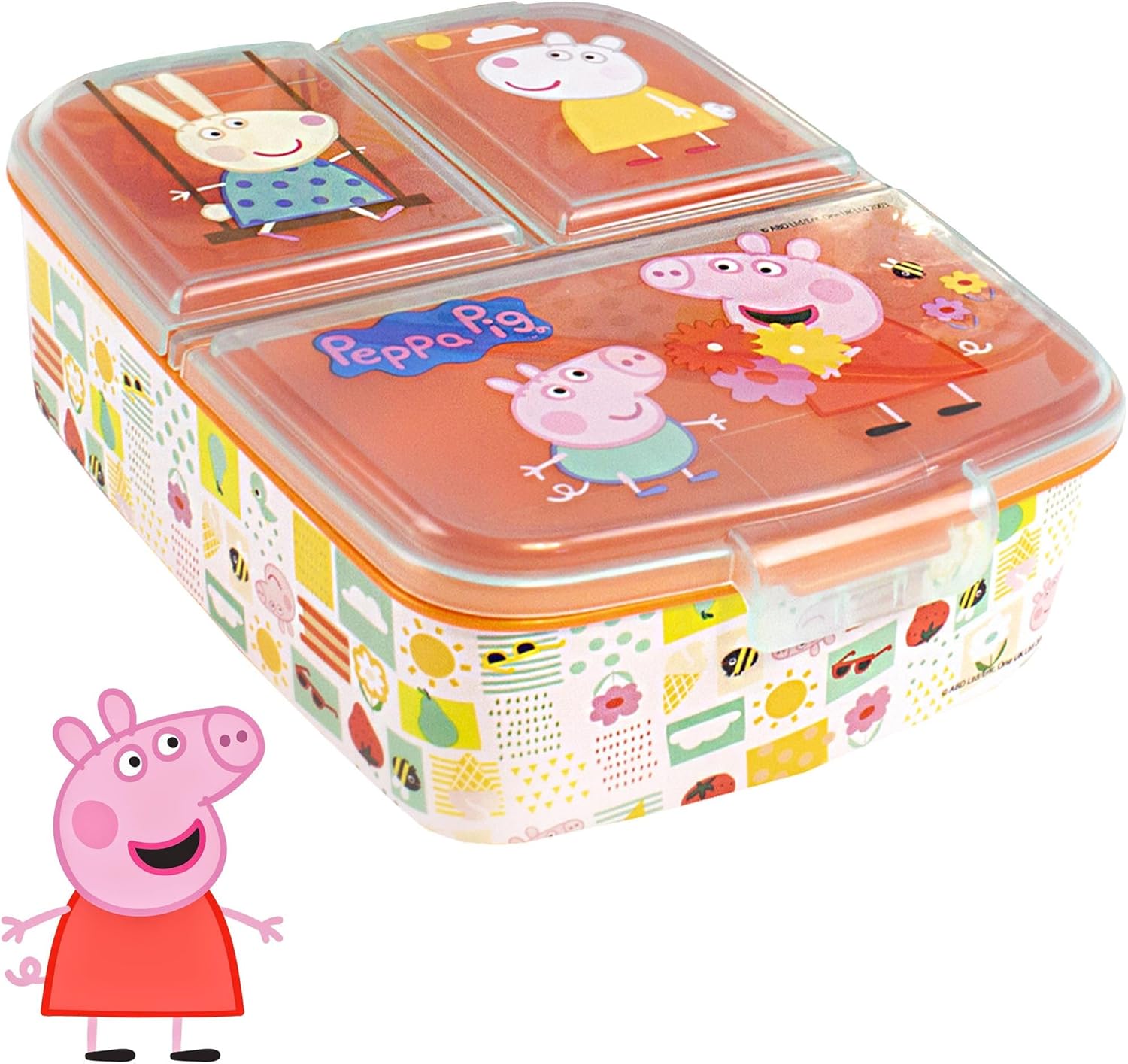 Peppa Pig Lunch Box Set for Kids | Adventure with George Pig, Rebecca Rabbit, Suzy Sheep | Carry Peppa's Adventure - Image 2
