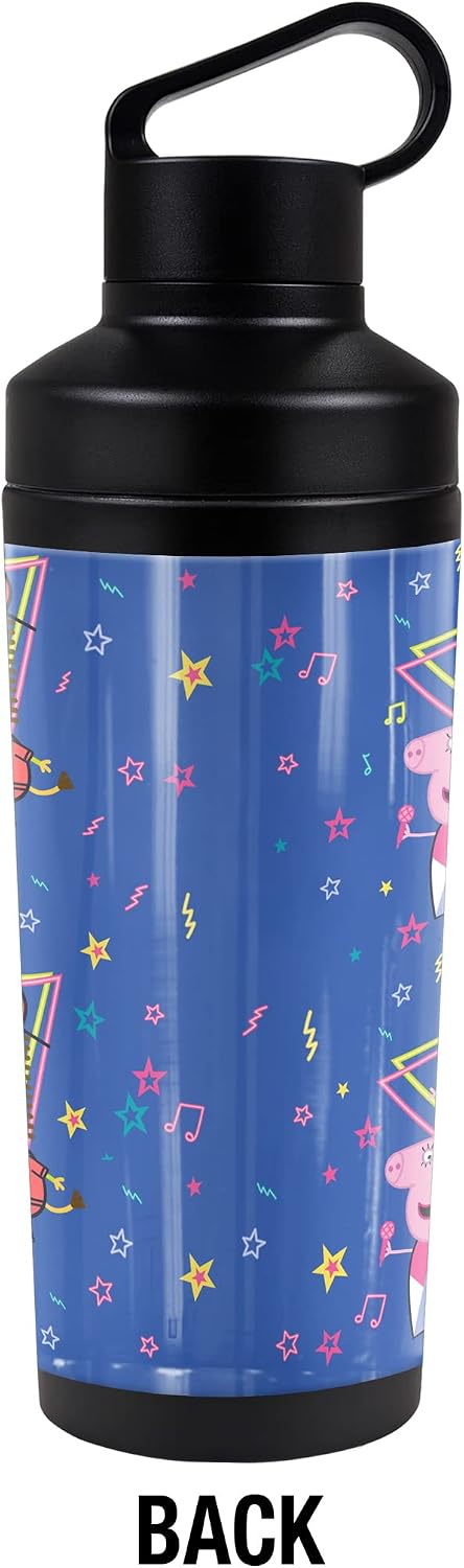 Peppa Pig OFFICIAL Dance Party 18 oz Insulated Water Bottle, Leak Resistant, Vacuum Insulated Stainless Steel with 2-in-1 Loop Cap - Image 3