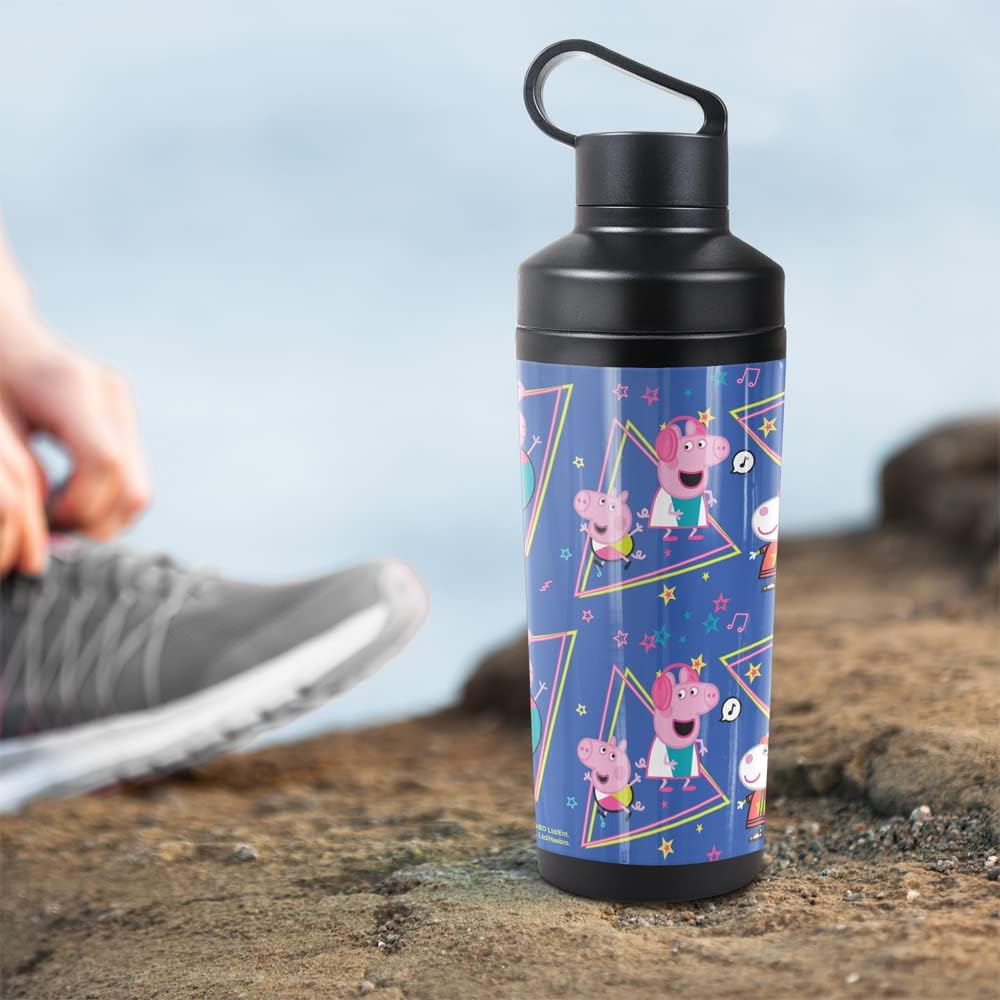 Peppa Pig OFFICIAL Dance Party 18 oz Insulated Water Bottle, Leak Resistant, Vacuum Insulated Stainless Steel with 2-in-1 Loop Cap - Image 5