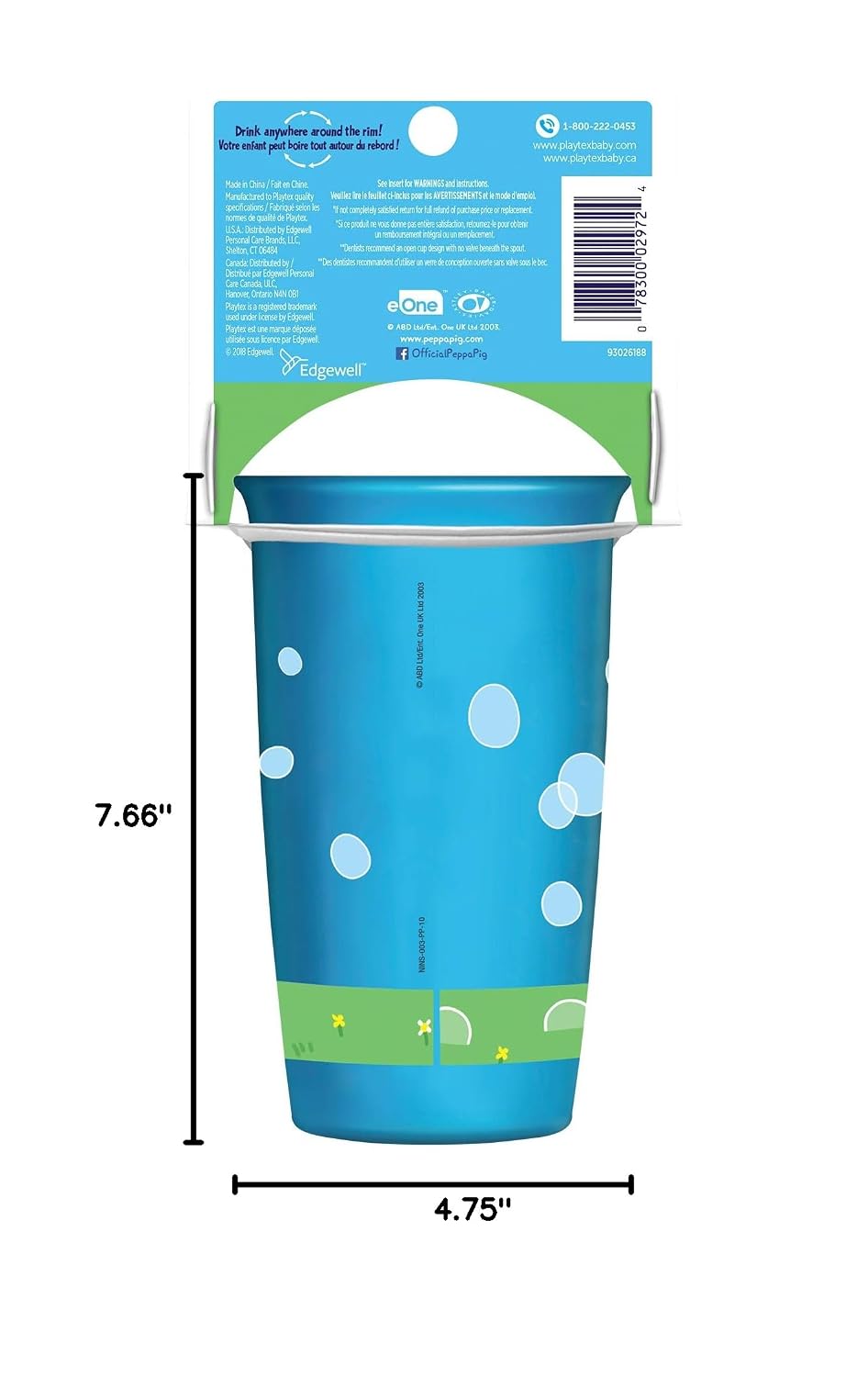 Playtex Sipsters Stage 2 360 Degree Peppa Pig Spill-Proof, Leak-Proof, Break-Proof Spoutless Cup for Girls, 10 Ounce - 2 Piece Cup with lid - Image 2