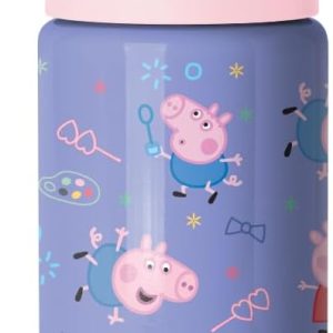 Simple Modern Peppa Pig Kids Water Bottle with Straw Lid - 14oz Insulated Stainless Steel Kids Tumbler & Spill Proof Toddler Cup for School, Girls, Boys - Summit - Peppa Pig Bubbles - 1